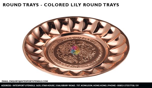 Colored Lily Round Trays