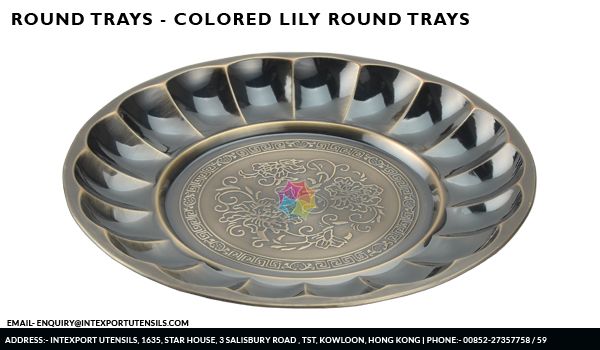 Colored Lily Round Trays