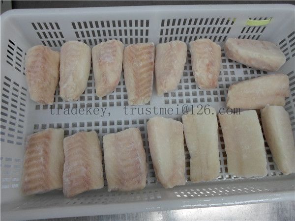 Atlantic cod fillets, loins, portions, lightly salted