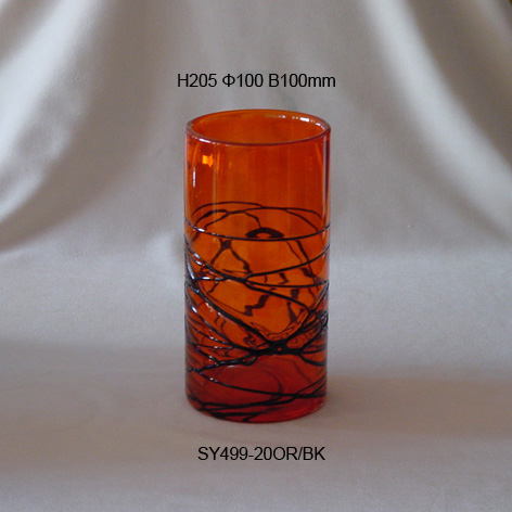 Mix-lines Glass Vase Orange