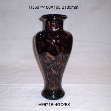 Golden Spots Vase Black