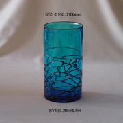 Mix-lines Glass Vase Sky Blue