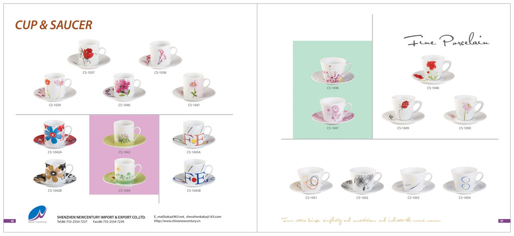 porcelaiin cup& saucers set