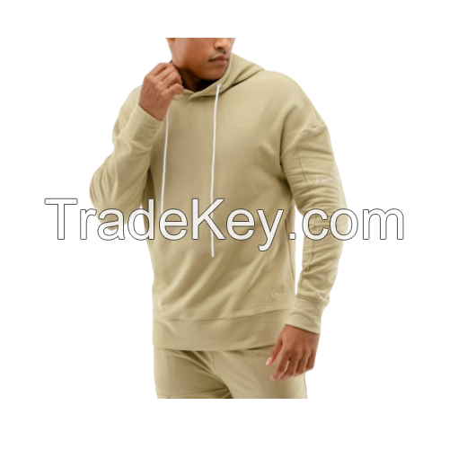 customise men warm gym fitness hoodie pullover fleece french terry cotton velour/velvet