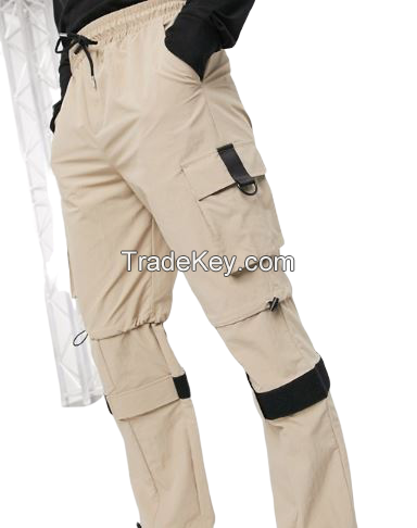 customize men cargo six multi pocket skinny loose pants trouser fashion work wear street wear hip ripstop twill military