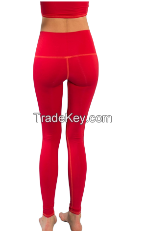 custom OEM gym Yoga fitness legging pant sublimation solid ankle full length tight phone pocket high low waist