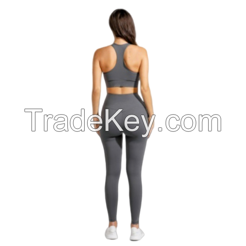 custom OEM Women sexy Yoga Set Crop Top Leggings Sports Bra Set gym fitness workout Brazilian jump suit pant running