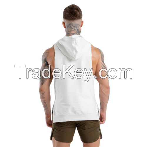 customize Sports sleeveless Workout Gym bodybuilding fitness hoodies pullover sleeve less Sweatshirts slim fit