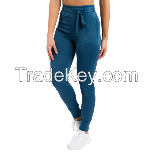 customize women gym yoga sweat pant training jogging track running trouser jogger skinny fleece french terry