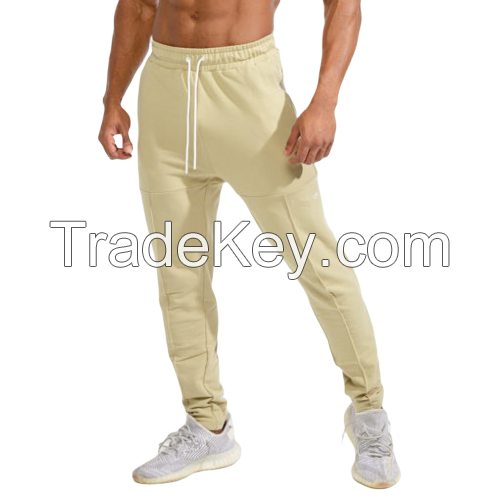 customize men gym yoga bodybuilding sweat pant training jogging track running trouser jogger skinny fleece french terry