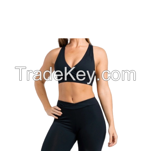 custom OEM Padding  Women sexy Sports yoga Workout Gym compression fitness sports Bra outdoor girl women racer back