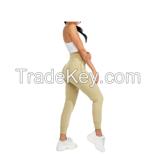 customize women gym yoga sweat pant training jogging track running trouser jogger skinny fleece french terry