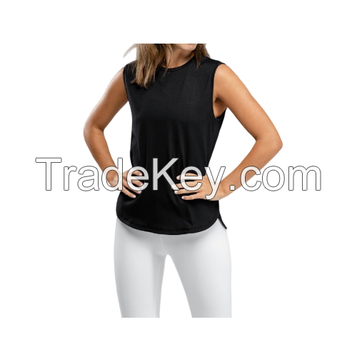 custom OEM Women's Sleeveless Active Racer back Sport Gym yoga fitness vest Running Workout Fitness Tank Top