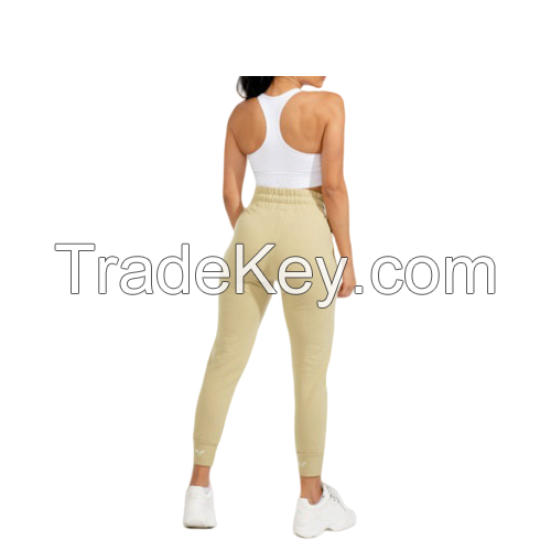 customize women gym yoga sweat pant training jogging track running trouser jogger skinny fleece french terry