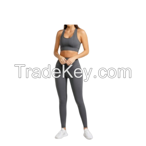 custom OEM Women sexy Yoga Set Crop Top Leggings Sports Bra Set gym fitness workout Brazilian jump suit pant running