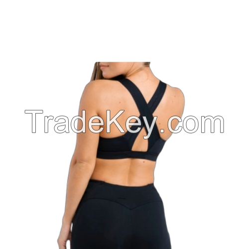 custom OEM Padding  Women sexy Sports yoga Workout Gym compression fitness sports Bra outdoor girl women racer back