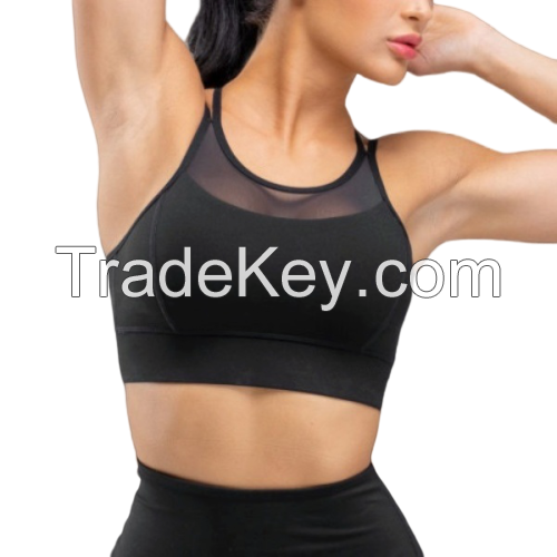 custom OEM Padding  Women sexy Sports yoga Workout Gym compression fitness sports Bra outdoor girl women racer back