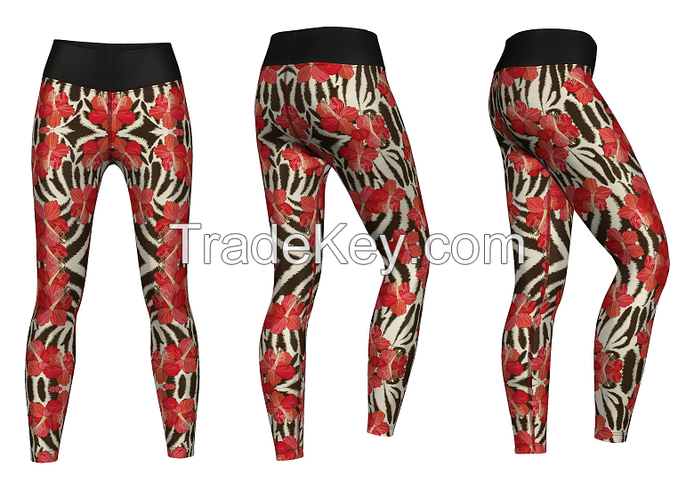 custom sublimation gym Yoga fitness legging pant sublimation solid ankle full length tight phone pocket high low waist