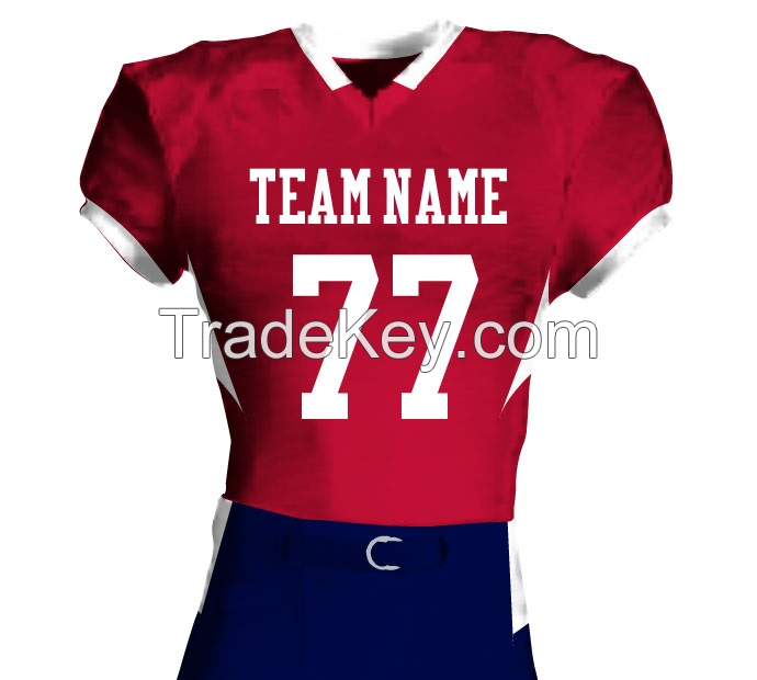 custom football american jerseys shirt uniform adult youth embroidery sublimation printing