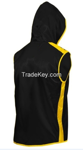 customize Fight MMA custom logo Kick Boxing Sleeveless Ring Vest hoodie silk satin