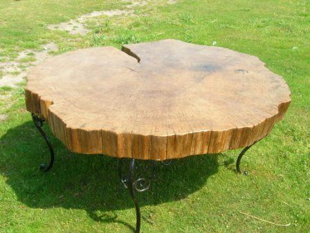 round oak coffee table