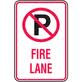 No Parking Symbol - Fire Lane Sign