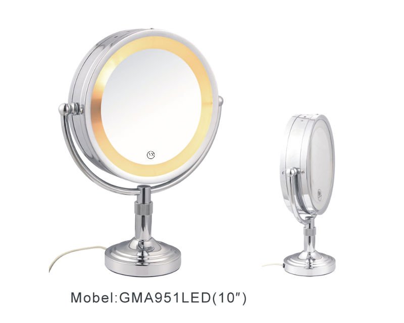 Cosmetic mirror  with light, table shaving mirror with light