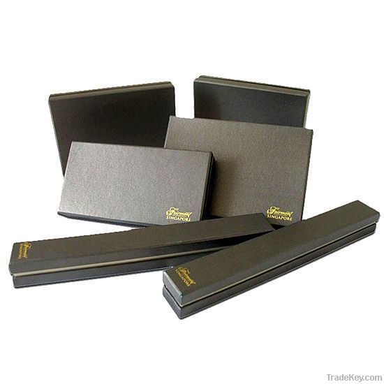 jewelry box set with golden logo on the top