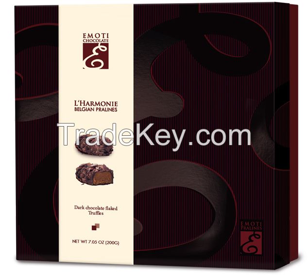 Emoti L'Harmonie (milk &amp; dark chocolates) flaked truflles