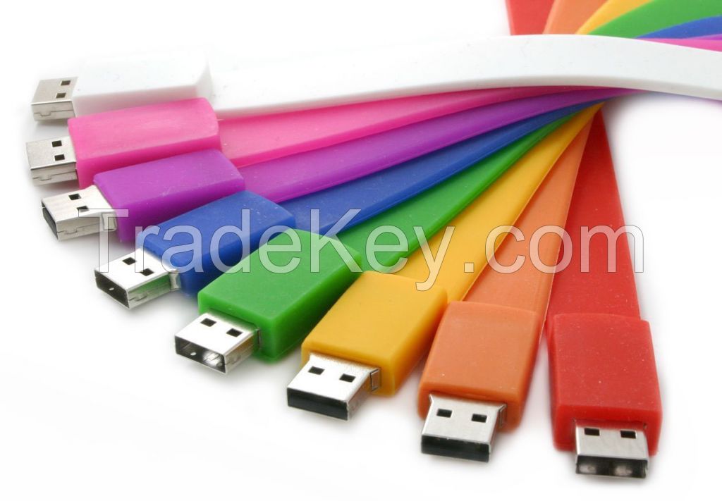 Rainbow Color Custom USB Wrist Band Flash Memory Drive Disk 2.0