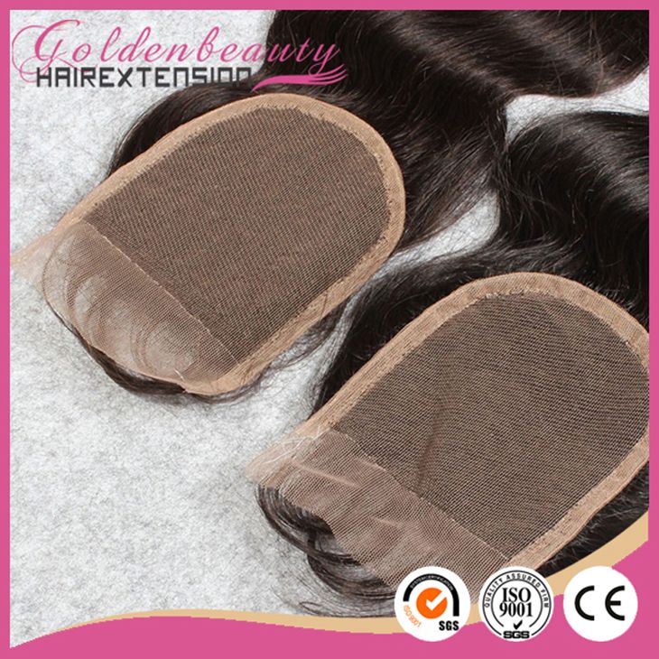 hot sale 4*4 lace closure with bleached knots brazilian hair
