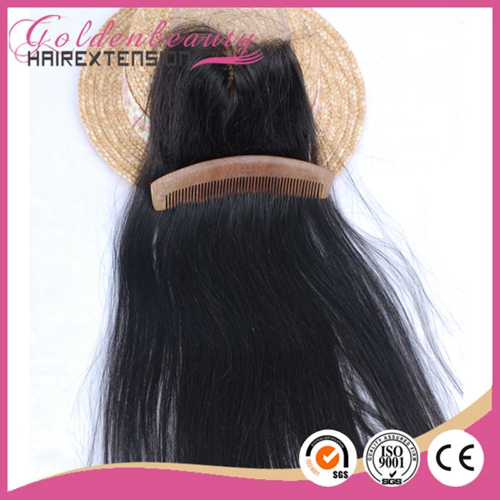 hot sale 4*4 lace closure with bleached knots brazilian hair