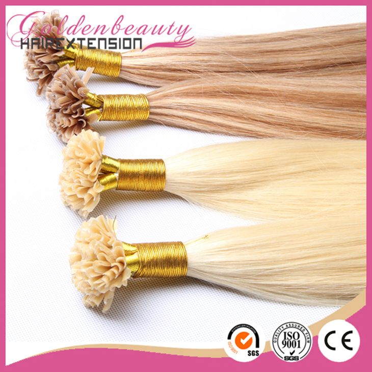 Human hair pre bonded hair extension/keratin hair extension/ u tip hair extension wholesale