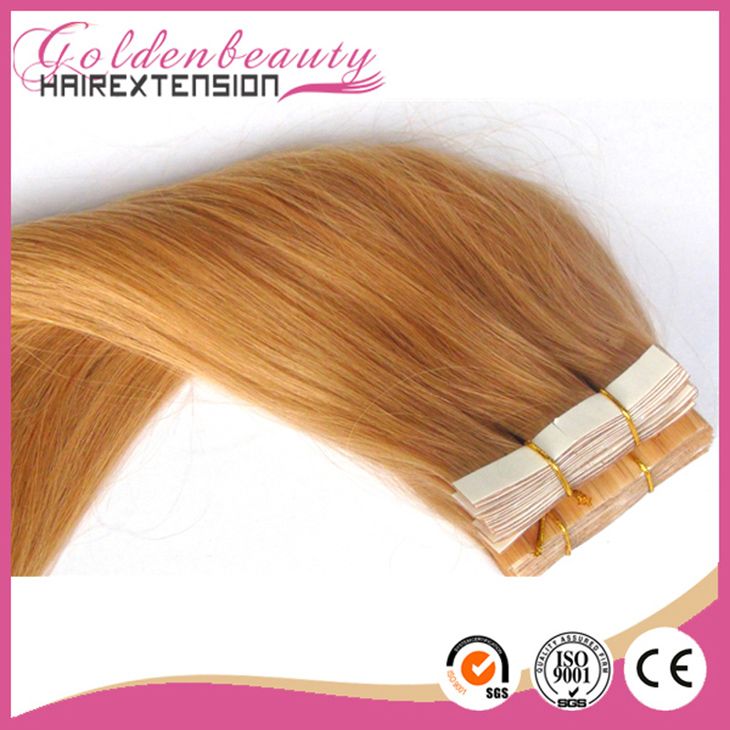 PU skin weft top quality brazilian remy hair quality seamless hair extension