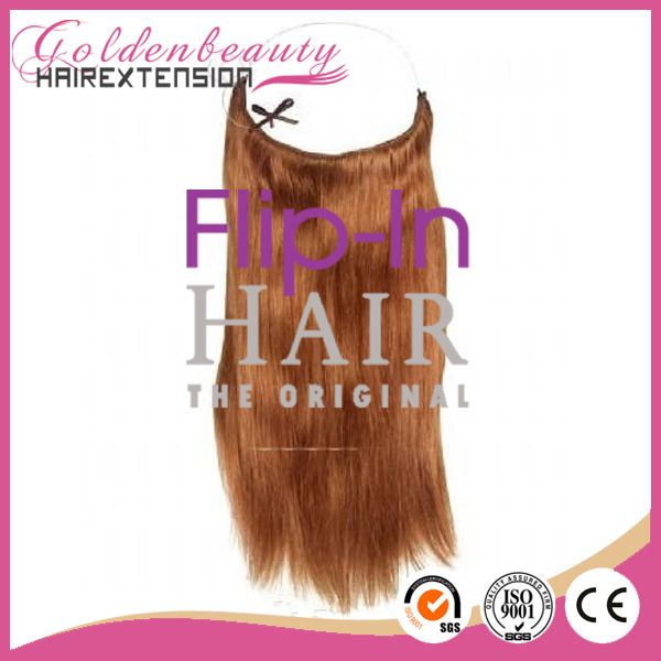 New design high quality any color silky straight flip in hair extension