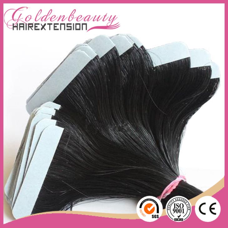Strong adhesive 100% high quality human remy hair skin weft tape extension