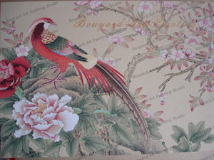 hand-painted silk wallpaper