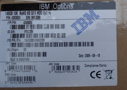 43X0824 146GB/10K/SAS 2.5 IBM HARD DRIVE