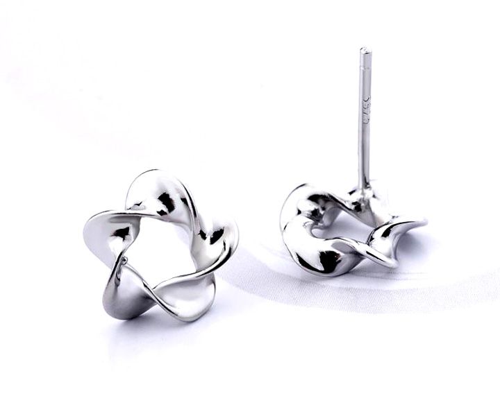 silver earrings , stud earrings