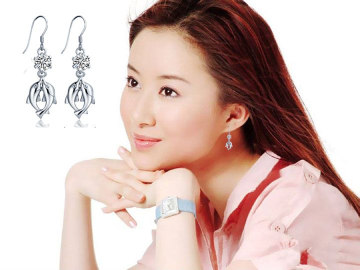 fashion earrings  silver earrings drop