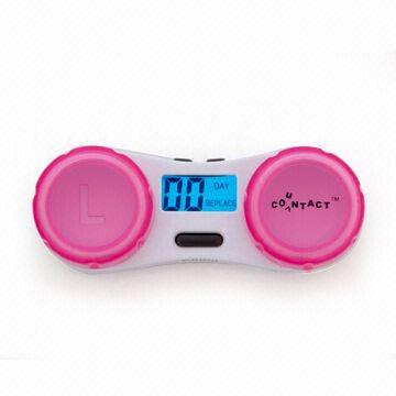 Contact Lenses Case Manager with Bright Blue Backlight, Battery Operat