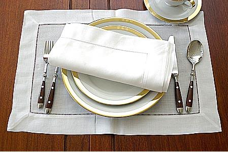 pure linen napkin with handhemstitch