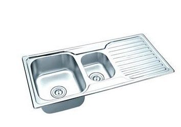 stainless steel sink double bowl with drain board