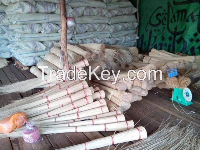 palm ekel and coconut broomsticks