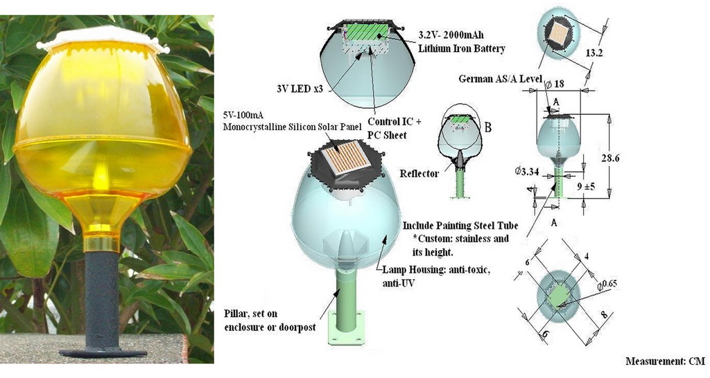 AT02-Green Energy: Solar LED Garden Light / Lamp