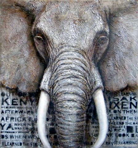 Elephant oil paintings