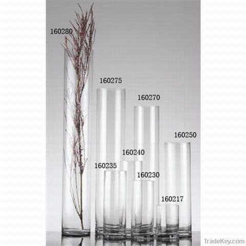 Transparent Cylinder Handblown Glass Vases
