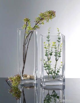 Clear Cube Glass Flower Vases
