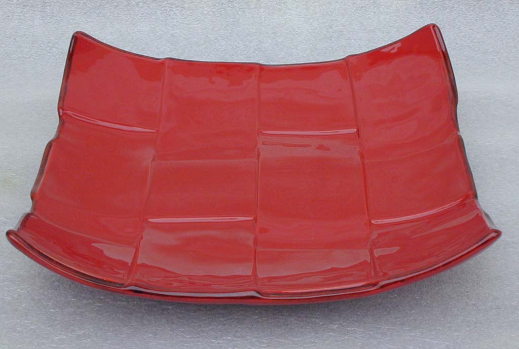 Rosso Square "Woven" Platter