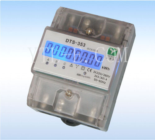 Three Phase DIN-Rail Electricity KWH Meter